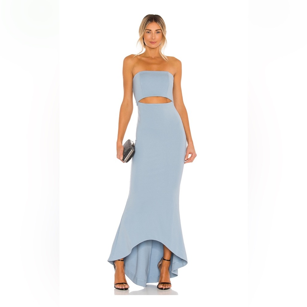 NBD Light Blue Strapless Maxi Dress
